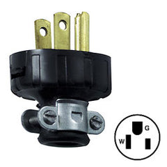 Leviton 48648 15A 125V 2-Pole 3-Wire Vinyl Handle Plug with Cord Clamp (Pack of 100)