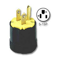 Leviton 113 15A 125V 2-Pole, 3-Wire Rubber plug with Vinyl Inner Assembly