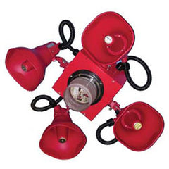 Wheelock STH-2MSR Series STH Cluster Speaker with Two STH-15SR Horns and One DC-MAX-X Strobe Mounted to a NEMA Type 1 Steel Enclosure