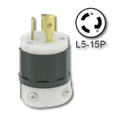 Leviton 4720-PLC 15 Amp 125 Volt Power Light Locking Plug - Industrial Grade (Grounding)