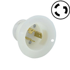 Leviton 4786-C 15Amp, 277 Volt, Locking Flanged Inlet