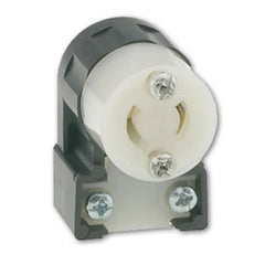 Leviton ML2-AC 15Amp, 125V, Grounding, 2-Pole, 3-Wire, MiniLock Angle Connector