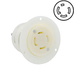 Leviton 2766 30 AMP 277/480V Non-Grounding Locking Flanged Outlet
