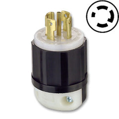 Leviton 2811 30 AMP 120/208V Black Nylon Locking Plug with Grounding