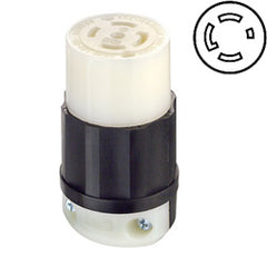 Leviton 2813 30 AMP 120/208V Black Nylon Locking Connector with Grounding