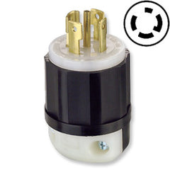 Leviton 2821 30 AMP 277/480V Black Nylon Locking Plug with Grounding