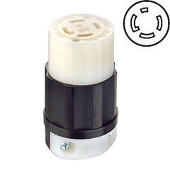 Leviton 2823 30 AMP 277/480V Black Nylon Locking Connector with Grounding