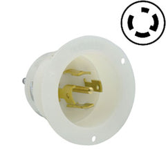 Leviton 2825 30 AMP 277/480V Locking Flanged Inlet with Grounding