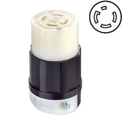 Leviton 2723 30 AMP 250V Black Nylon Locking Connector with Grounding