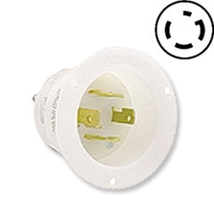 Leviton 2725 30 AMP 250V Locking Flanged Inlet with Grounding