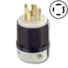 Leviton 2741 30 AMP 600V Black Nylon Locking Plug with Grounding