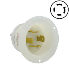 Leviton 2745 30 AMP 600V Locking Flanged Inlet with Grounding