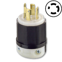 Leviton 2751 30 AMP 120/208V Black Nylon Non-Grounding Locking Plug
