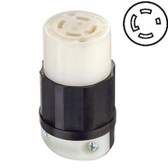 Leviton 2753 30 AMP 120/208V Black Nylon Non-Grounding Locking Connector