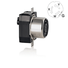 Leviton 6370-CR 50Amp 125V Single Locking Flush Receptacle (Yellow)