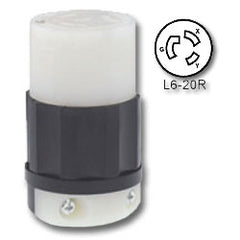 Leviton 2323 20Amp 250V 2-Pole 3-Wire Locking Connector