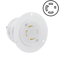 Leviton 2716 30 AMP 125/250V Locking Flanged Outlet with Grounding