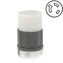Leviton 2633 30 AMP 277V Black Nylon Locking Connector with Grounding