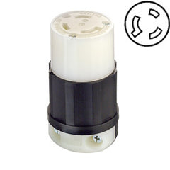 Leviton C2653 30 AMP, 600V, Black Nylon Locking Connector with Grounding