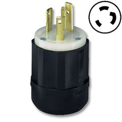 Leviton 2621 Black Nylon Industrial Grade Locking Plug
