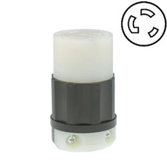 Leviton 2663 30 AMP 125/250V Black Nylon Non-Grounding Locking Connector