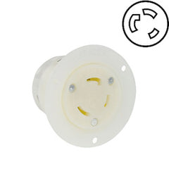 Leviton 2626F 30 AMP, 250V, Locking Flanged Outlet with Grounding