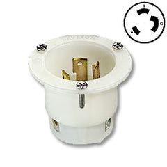 Leviton 2625F 30 AMP, 250V, 2-pole, 3 wire, Locking Flanged Inlet with Grounding