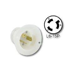 Leviton 4586-C 15Amp, 250V, NEMA L6-15P Locking Flanged Inlet