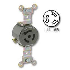 Leviton 4870 15Amp 250 Volt Short Strap with Single Flush Non-Grounding Receptacle