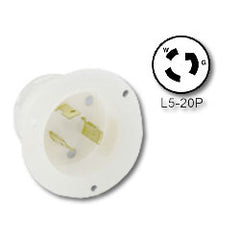 Leviton 2315 20Amp 125V NEMA L5-20P Locking Flanged Inlet with Grounding