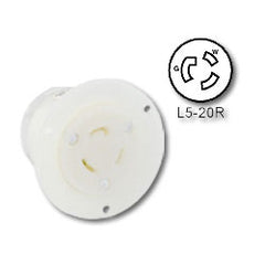 Leviton 2316 20Amp 125V NEMA L5-20P Locking Flanged Outlet with Grounding