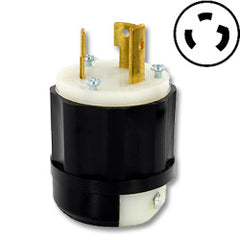 Leviton 2611-PLC 30 AMP, 125V, Lighted Black Nylon Locking Plug