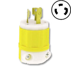 Leviton 2611-CY 30 AMP, 125V, Yellow Nylon Locking Plug