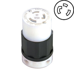Leviton 2613 30 AMP 125V Black Nylon Locking Connector with Grounding