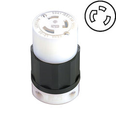 Leviton 2613-PLC 30 AMP, 125V, Black Nylon Lighted Locking Connector with Grounding