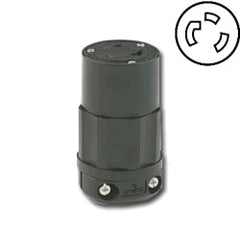 Leviton 2613-PLB 30 AMP, 125V, All Black Nylon Locking Connector with Grounding