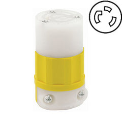 Leviton 2613-CY 30 AMP, 125V, Yellow Nylon Locking Connector