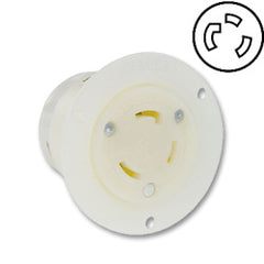 Leviton 2616 30 AMP 125V Locking Flanged Outlet with Grounding