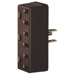 Leviton 697-I 15Amp 125V 3 Straight or Angle Plugs Plug-In Outlet Adapter