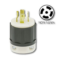 Leviton 3521-C 10/20Amp, 250/600V, Black Nylon Locking Plug