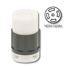 Leviton 3523-C 20 AMP Non-Nema Black Nylon Locking Connector