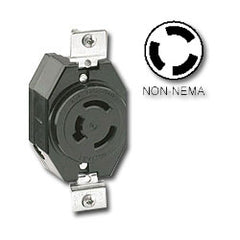 Leviton 7310-B 20 AMP, 125/250V, Non-Nema Single Flush Receptacle