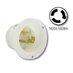 Leviton 3325-C 20 AMP, 125/250V, Non-Nema Locking Flanged Inlet