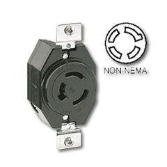 Leviton 7410-B 20 AMP, 120/208V, Non-Nema Single Flush Receptacle