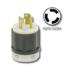 Leviton 7411-C 20 AMP, 120/208V, Non-Nema Locking Plug