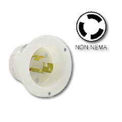 Leviton 7408-C 20 AMP, 120/208V, Non-Nema Locking Flanged Inlet
