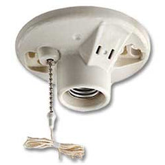 Leviton 9716-C Medium Base One-Piece Glazed Porcelain Outlet Box Mount Incandescent Lampholder