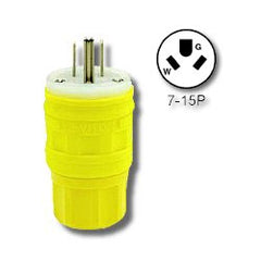 Leviton 14W34 15Amp 277V Wetguard Straight Blade Plug