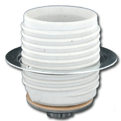 Leviton 20070-100 Porcelain Keyless Pipe Mount, 2-1/4 Inch Adjustable Retaining Ring