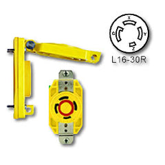 Leviton 69W76 Flush Mtg 30 Amp Locking Receptacle, Wetguard and Cover